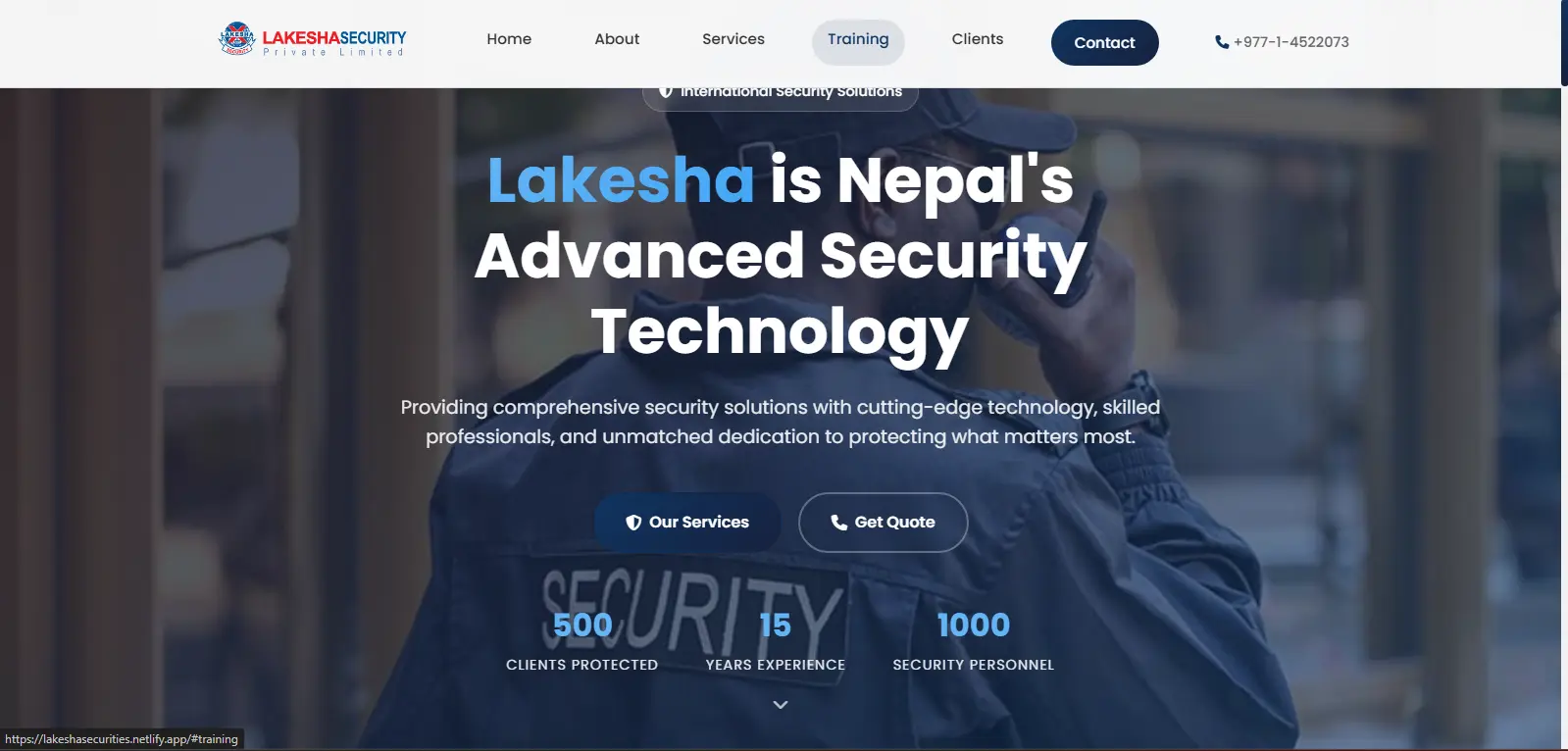 Lakesha Security Website